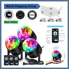 Vibrant 3-Pack Disco Ball Lights - Sound Activated with Remote Strobe Effects