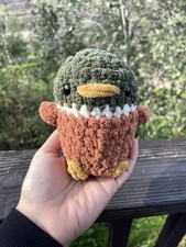 Soft Yarn Handmade Crochet Amigurumi Green Mallard Plushie Stuffed Animal 4.5