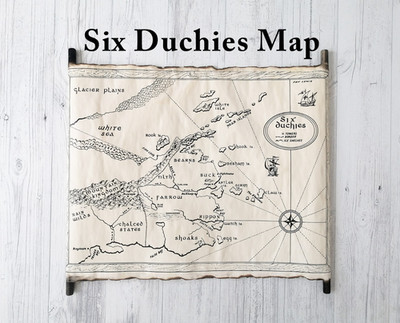 Six Duchies Map on Handmade Scroll, the Realm of the Elderlings, The Farseer Map