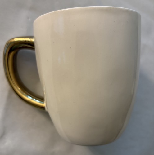 Rae Dunn Christmas Tis The Season Artisan Becher Gold Henkel 2017 Tree Print RARE - Bild 2 von 7