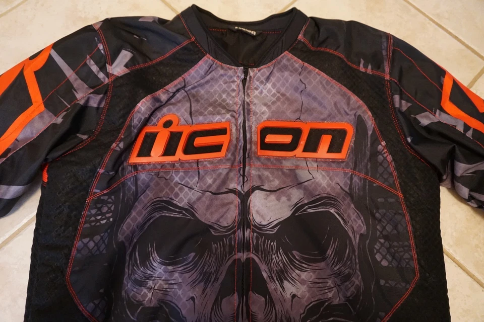 MEN'S ICON OVERLORD MOTORSPORTS MOTORCYCLE RACING JACKET Size XL Padded Mint!!! - Image 2 of 4