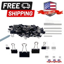 Binder Clips Paper Clamps Assorted Sizes 120 Count Black, Large, Medium, Smal...