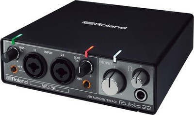 Roland RUBIX22 USB-Audio-Interface, 24 Bit/192 kHz, 2-In/2-Out, Schwarz