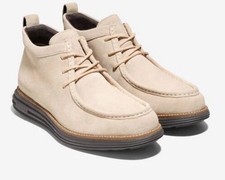 Men's CHUKKA BOOTS Cole Haan OriginalGrand Moc-Toe - TAN SUEDE / NATURAL JAVA
