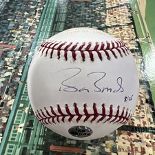 Barry Bonds Signed Baseball Steiner & Bonds Sticker. JFD