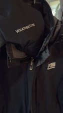 Karrimor Ladies Black Shell jacket Weathertite Removable Hood EUC US Size 4
