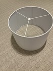 White Solid Fabric Metal Drum Lamp Shade 15 in x 10 in — photo 1