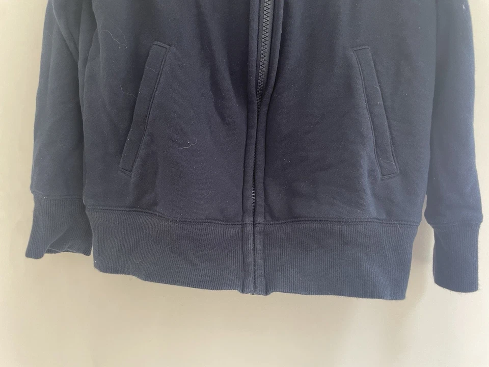 Uniqlo Kids Boys Cozy Sherpa Lined Full-Zip Hooded Long Sleeve Jacket Navy 9-10 - Image 3 of 4