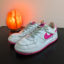 Nike Force 1 Low EasyOn, White/Laser Fuchsia, style FN0237-102, size 3Y