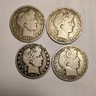 Lot of Four Barber Half Dollars, 1897P, 1899P, 1913D & 1913S no Reserve