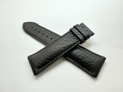 Gen. Pierre Balmain Black Genuine Leather 22mm x 20mm Watch Band for Deployment
