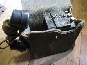 Vintage 1951 EE-8 War Time Field Phone Canvas Bag Reciever Strap Very Nice!