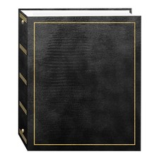 Magnetic Self-Stick Photo Album 100 Pages for 3-Ring Storage, Black