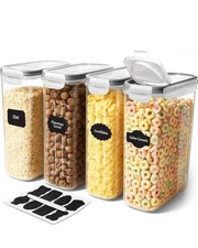 Utopia Kitchen Cereal Containers Storage - Liter 4 (Pack of 4), Clear 