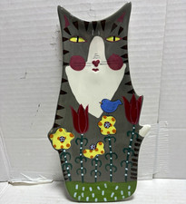 Sharon Bloom Handpainted Cat Ceramic Spoon Rest Dishwasher & Microwave Safe