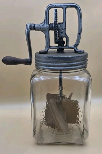 Vintage Dazey #30 manual glass butter churn metal and wood St. Louis, Missouri