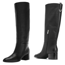 New Sergio Rossi Jodie Leather Knee High Bloc...