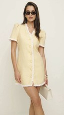 Reformation Breslyn Linen Dress - Size Small, MINI, Short Sleeve