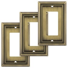 Placca da Parete Decorativa Interruttore Presa Coperchio Singolo Decoratore 3PK Ottone Antico