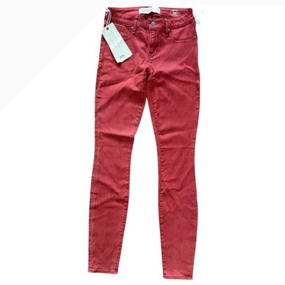 Marc by Marc Jacobs Stick Workwear Jeans Red Candied Rum Size 26 Skinny Fit