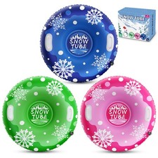 39'' Snow Tube Sled, 3Pack for The Whole Family Inflatable Snow Sled for and ...
