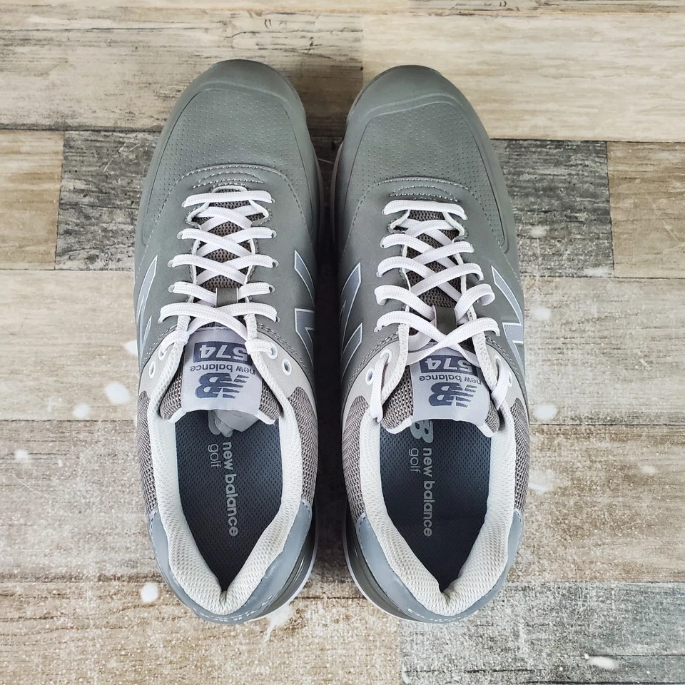 Zapatos de golf New Balance 574 para hombre talla 9 deportivos grises sin clavos con cordones Foto 4 de 4