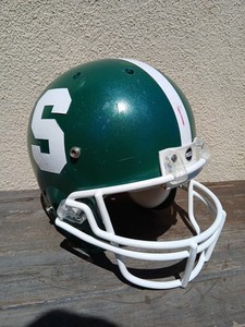 MSU Michigan State Spartans College Football Team Issued Worn Game Used Helmet
