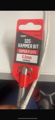 DART SDS PLUS HAMMERBIT SUPER FLÖTE Größe 6,0 mm 110/160 mm) 7er Pack)