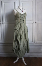 🧚 Unique Whimsical Green Crinkle & Lace Dress