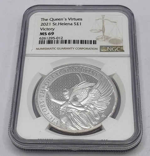 2021 Silver The Queen's Virtues St. Helena Silver Victory NGC MS69