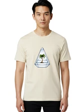 Palm-Tree-Crystal-1 Mens Graphic Tee, 100% Cotton, Casual Summer Wear