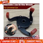 Universal Car 3 Jaws Oil Filter Wrench Adjustable Spanner Remover Removal Tool!