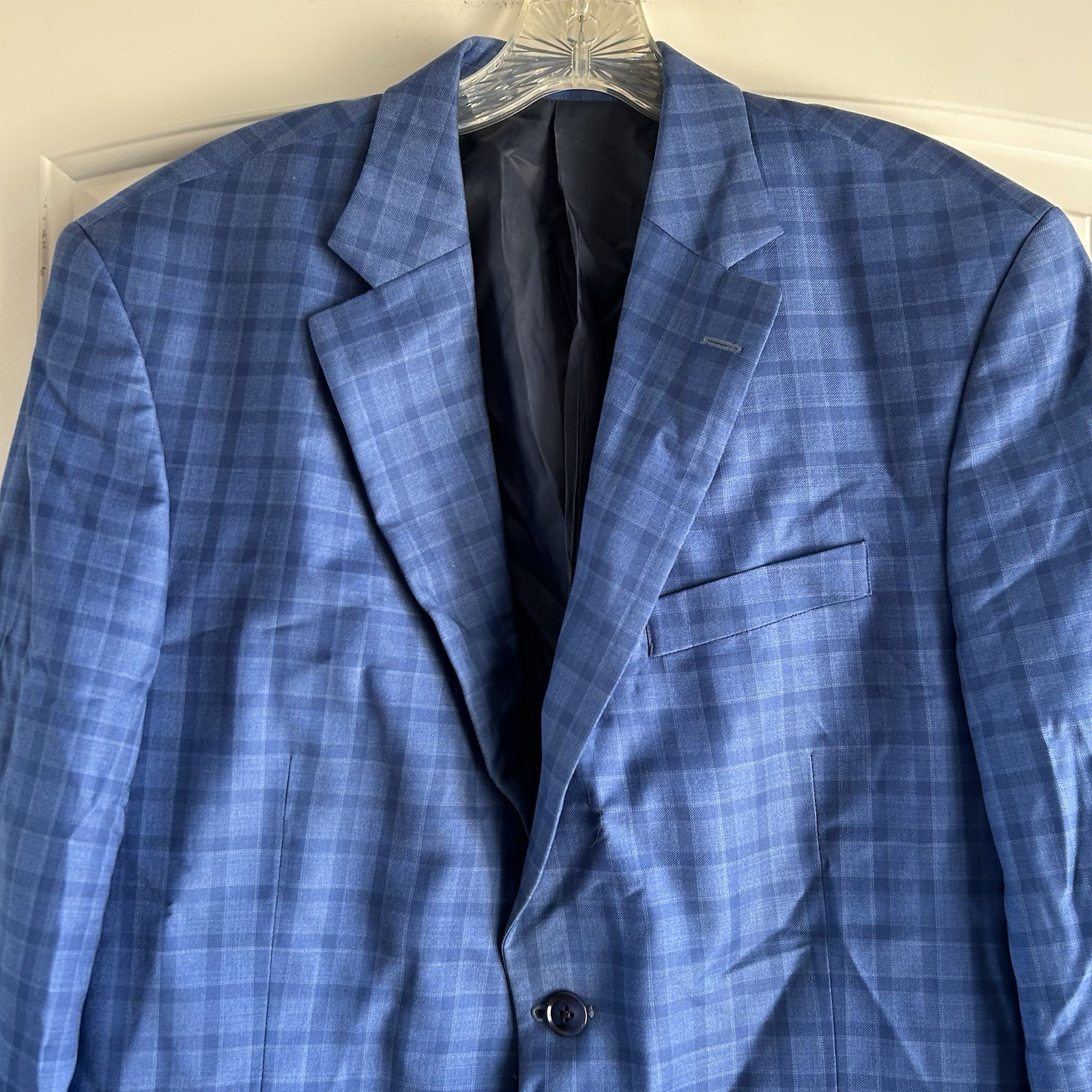 Peter Millar Sports Coat/Blazer Men's Size 42 R 100% Wool Blue Plaid