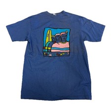 VTG 80'S TEAM COCONUTS HAWAII BLUE SURF TEE T-SHIRT SZ L 24 