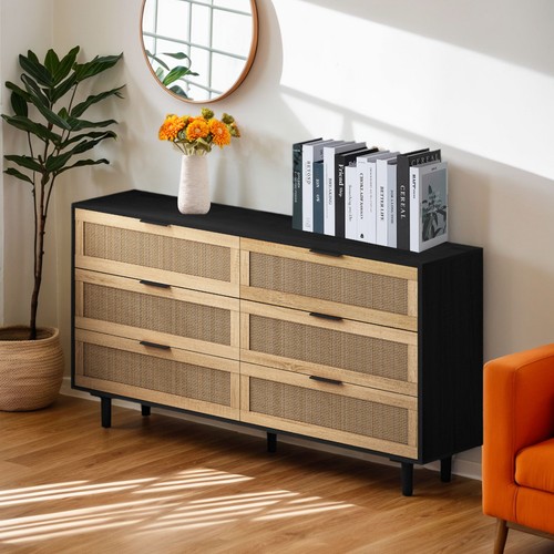 51.18"6-Drawers Rattan Storage Cabinet Rattan Drawer,for Bedroom,Living Room - Picture 2 of 11