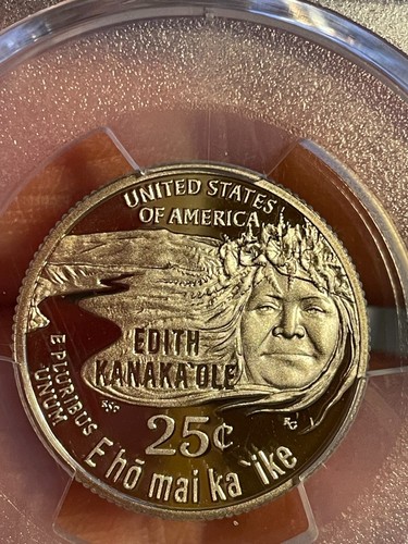2023 S CLAD QUARTER 25C EDITH KANAKA’OLE PCGS PR70DCAM FIRST STRIKE - Picture 6 of 13