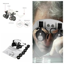 Headband Head Magnifier 8 Lens LED Light Jeweler Watch Loupe Magnifying Glasses