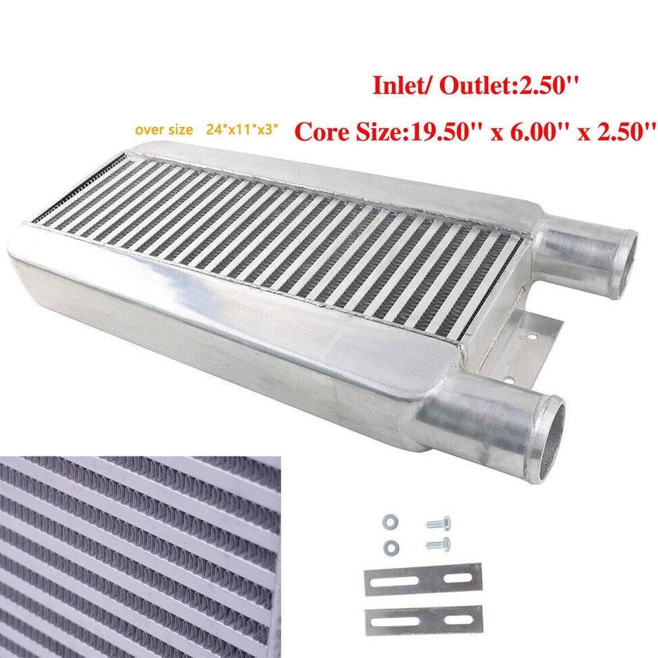 Алюминиевый универсальный промежуточный охладитель турбо переднее крепление 2,5 дюйма вход/выход одна сторона - Изображение 4 из 4