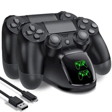 PS4 Controller Charger Dock Station, PS4 Remote Charging Station with Fast-Ch...