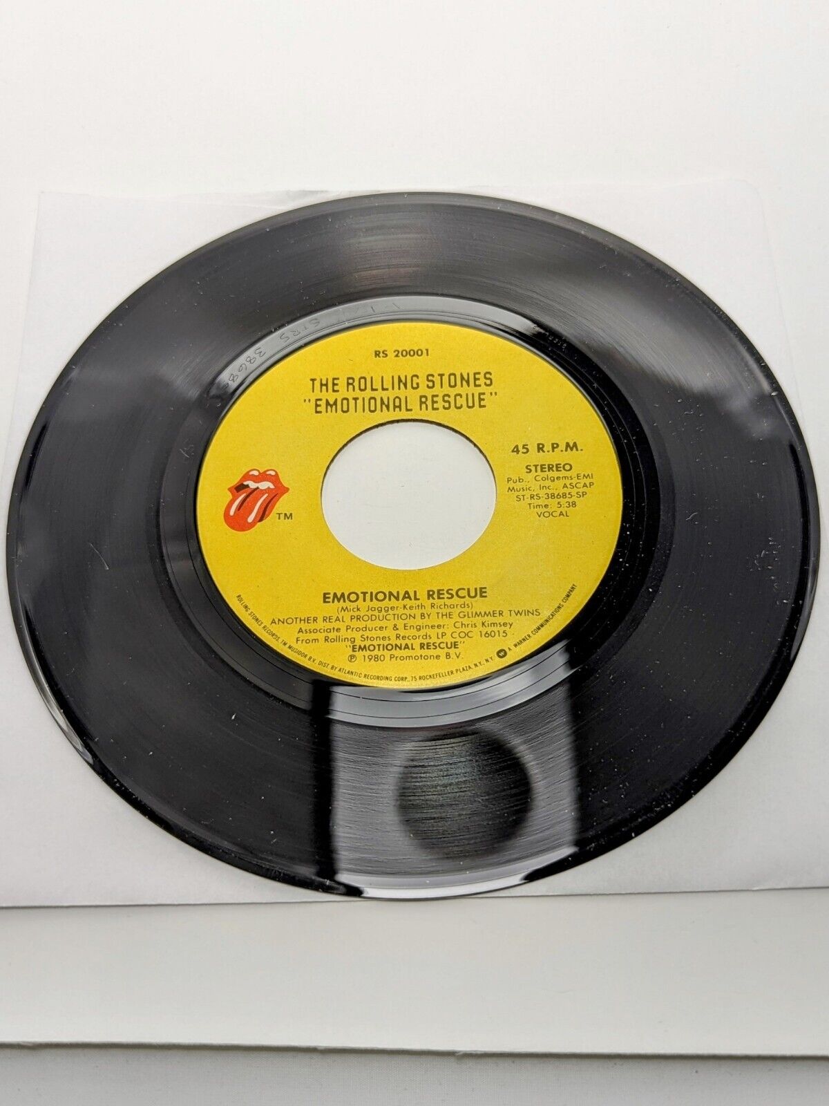The Rolling Stones "Emotional Rescue" 1980 Rolling Stones Records RS 20001 7" 45