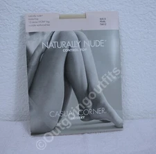 NEW Naturally Nude Control Top Casual Corner Hosiery Size D Pearl 76012