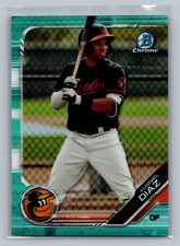 2019 Bowman Chrome Prospects Aqua Shimmer Refractors #BCP109 Yusniel Diaz /125