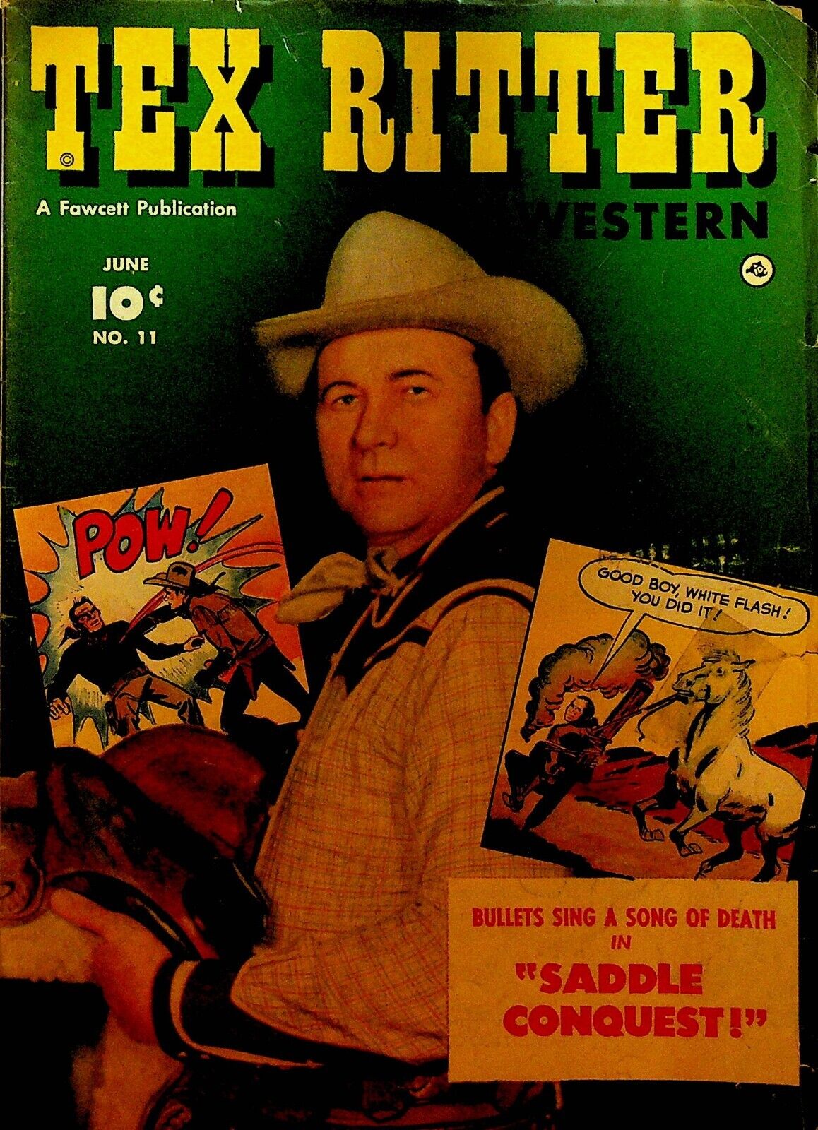 Tex Ritter Western Comic 11 Fawcett 1952 Cowboy Photo Cover