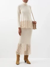 Zimmermann Kaleidoscope *Black Fringed Cashmere  Skirt Size 4 AU 12-14/ US 8-10