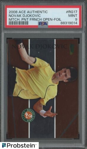 2008 ACE Authentic Match Point French Open Foil #RG17 Novak Djokovic PSA 9 - Picture 1 of 2