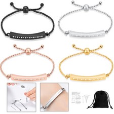 Rhinestone Bar Urn Pendant Funeral Urns Bracelet for Cremation Ashes Jewelry