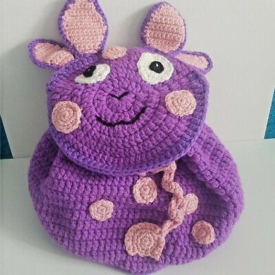 Multicolor Crochet Handmade Backpack Bag For Kids Teens Acrylic