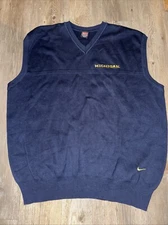 Vintage 90s NIKE University Of Michigan Sweater Vest Wolverines Mens XXL 2XL