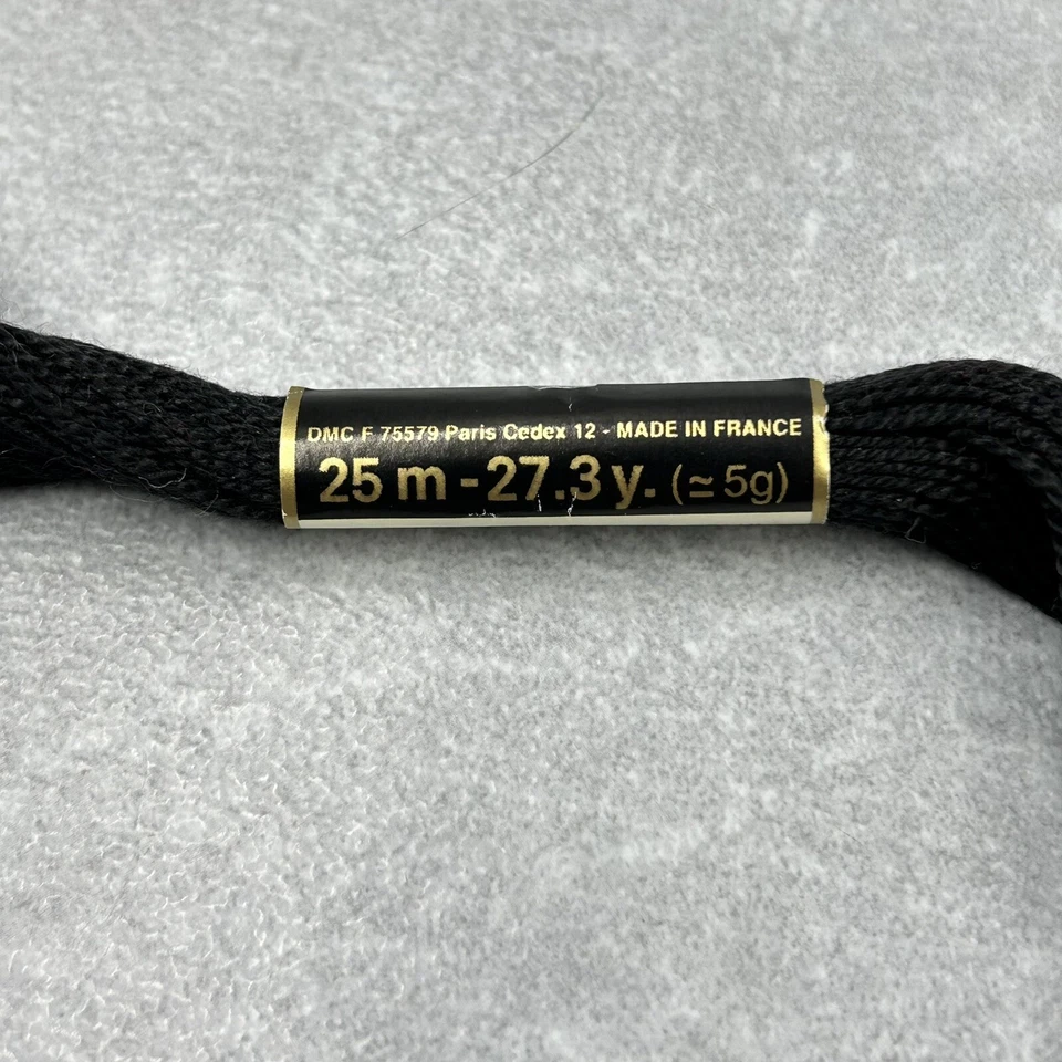 DMC 115 5-310 Pearl Cotton Thread Black Size 5 Beige Size 3 - 2 PARTIAL SKEINS - Image 2 of 4