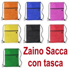 ZAINO in TNT BORSA TRACOLLA SACCA ZAINETTO MARE ESTATE VERDE ROSSO BLU FUCSIA